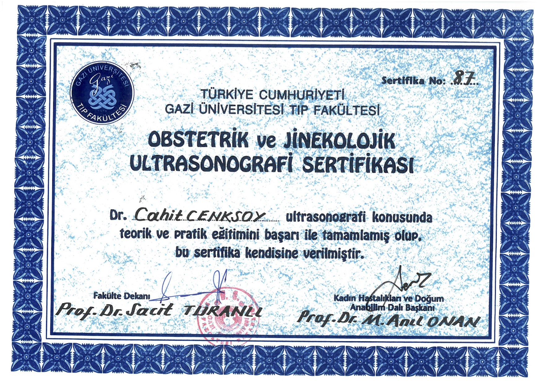 Obstetrician and Gynaecology Ultrasound Certificate