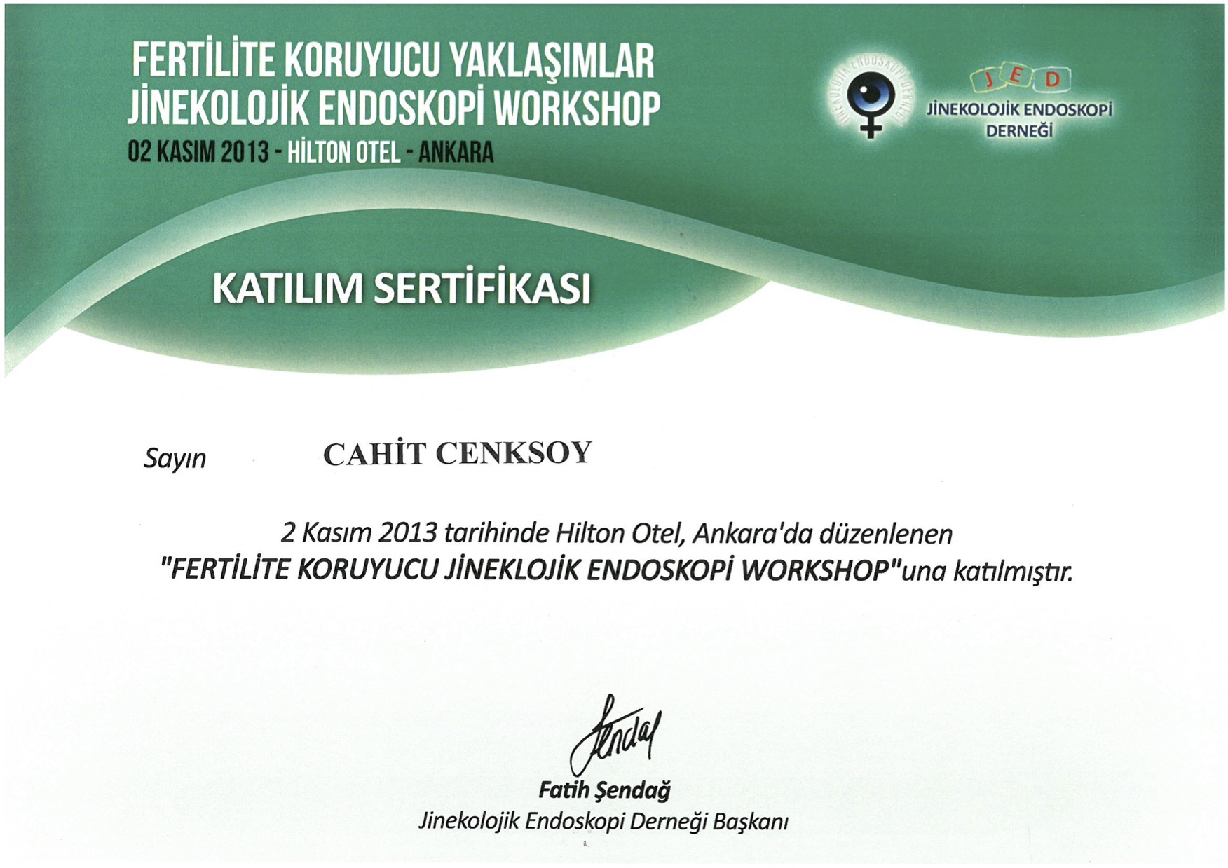 Workshop Certificate of Attendance